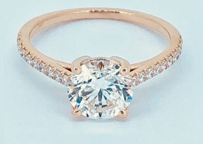 1.5ct Round Diamond Center Rose Gold Nova Style Ring