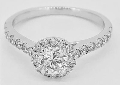 1ct Round Center Diamond Halo Ring